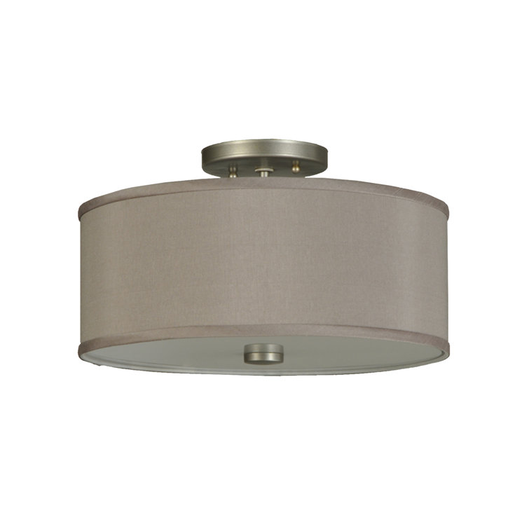 14" Bronze Glass Drum LED Indoor/Outdoor Flush Mount