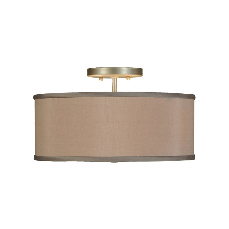 14" Bronze Glass Drum LED Indoor/Outdoor Flush Mount