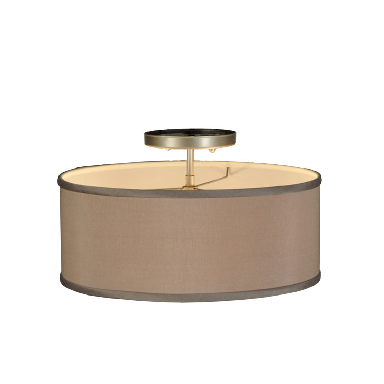 14" Bronze Glass Drum LED Indoor/Outdoor Flush Mount