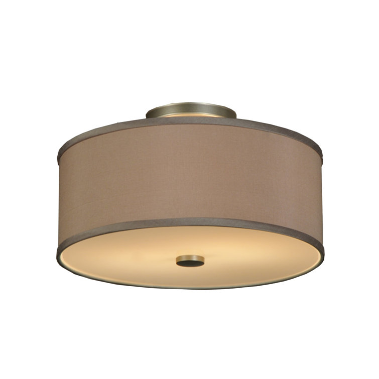 14" Bronze Glass Drum LED Indoor/Outdoor Flush Mount