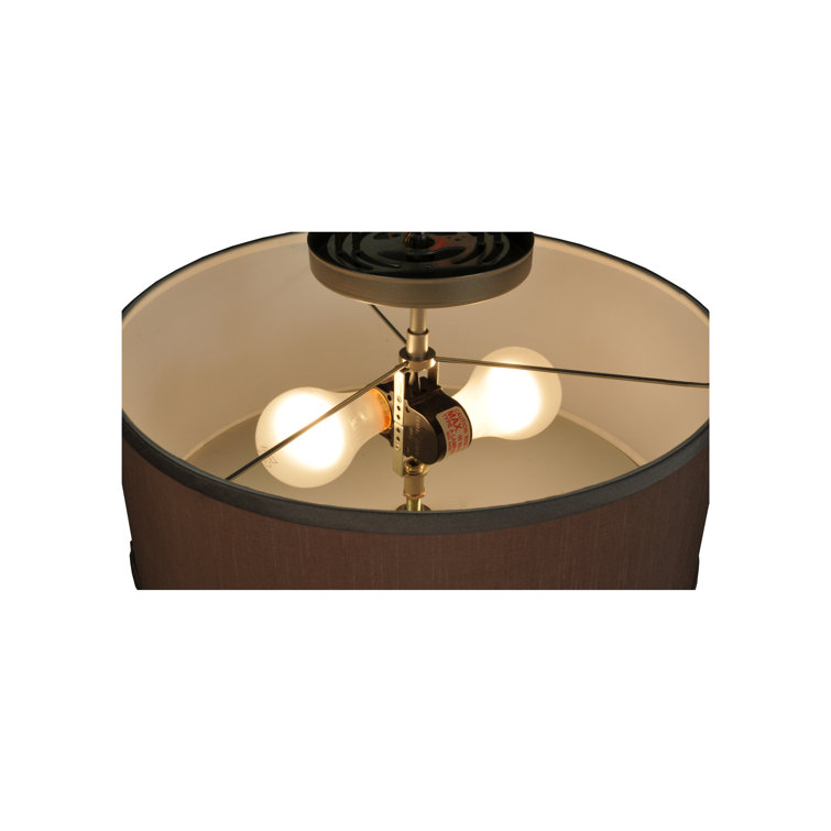14" Bronze Glass Drum LED Indoor/Outdoor Flush Mount