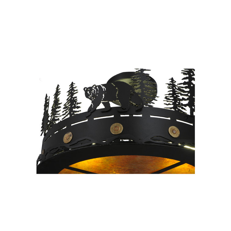 Black Glass 3-Light Energy Star Indoor/Outdoor Flush Mount