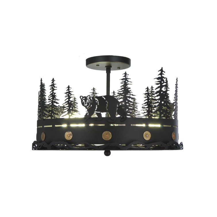 Black Glass 3-Light Energy Star Indoor/Outdoor Flush Mount
