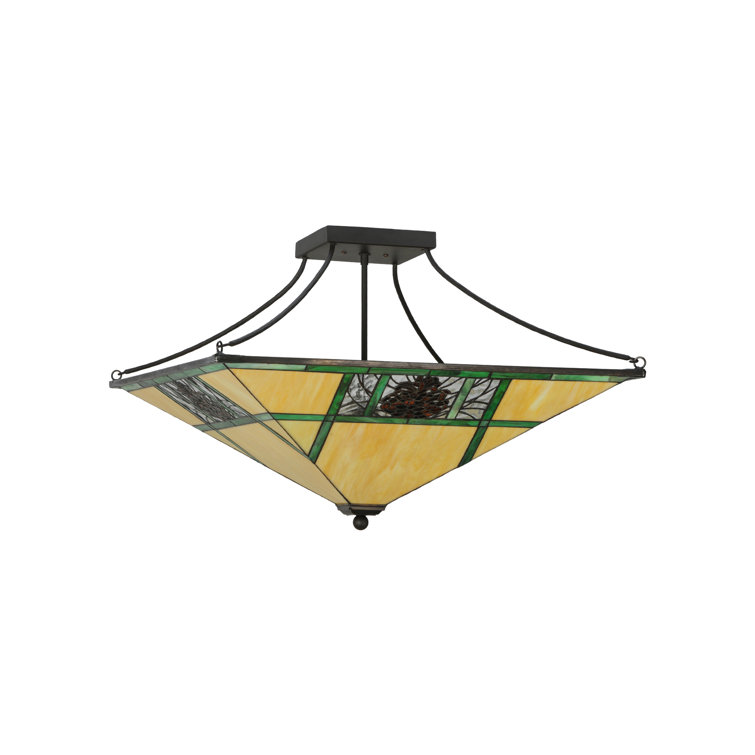 Bronze 4-Light Indoor/Outdoor Energy Star Semi-Flush Mount