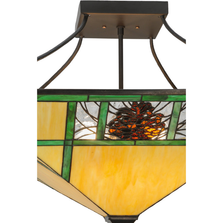 Bronze 4-Light Indoor/Outdoor Energy Star Semi-Flush Mount