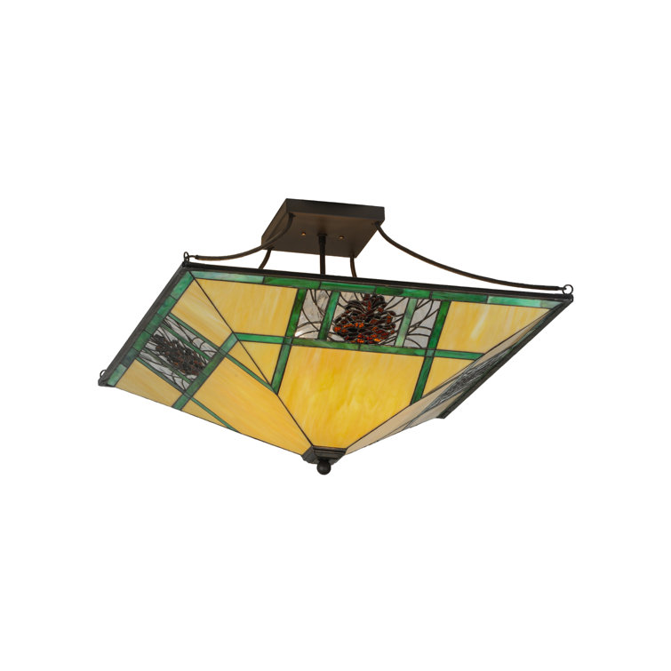 Bronze 4-Light Indoor/Outdoor Energy Star Semi-Flush Mount