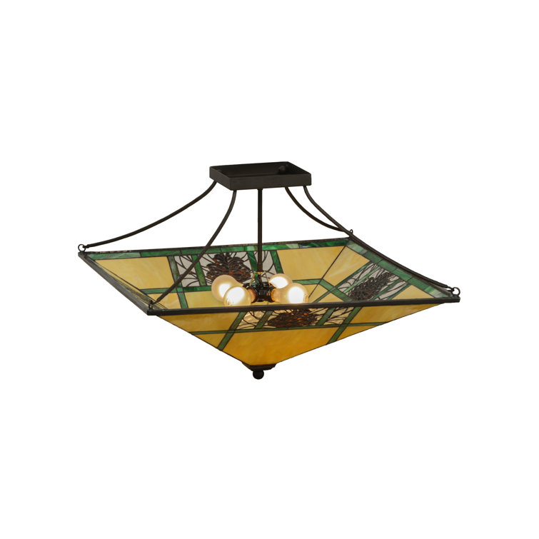 Bronze 4-Light Indoor/Outdoor Energy Star Semi-Flush Mount