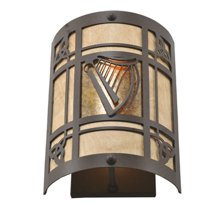 Celtic Harp Amber Mica 2-Light Direct Wired Sconce