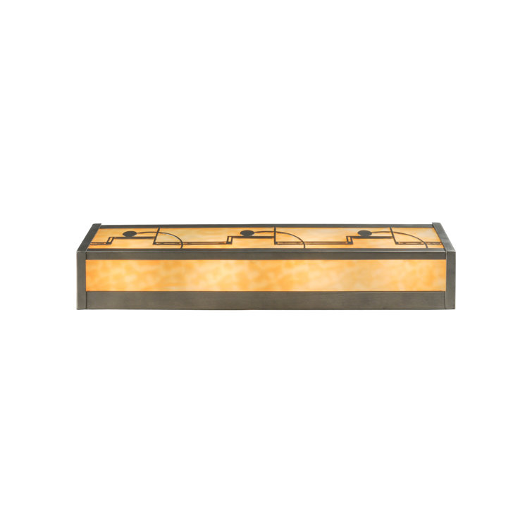 Nickel 24" Art Deco Vanity Light with Beige Shade