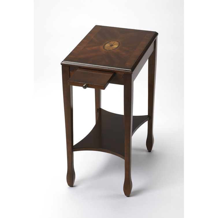 Plantation Cherry Rectangular Side Table with Storage Drawer