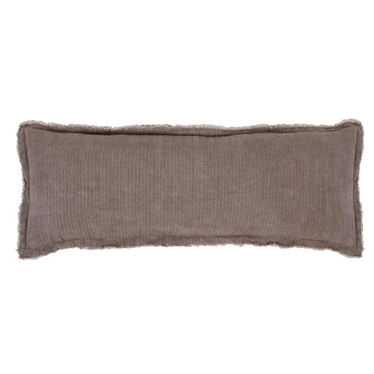 Laurel Stonewashed Linen Lumbar Pillow by Pom Pom at Home - Pebble