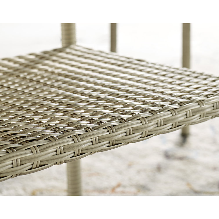 Windham Light Gray All-Weather Wicker Outdoor Coffee Table with Glass Top