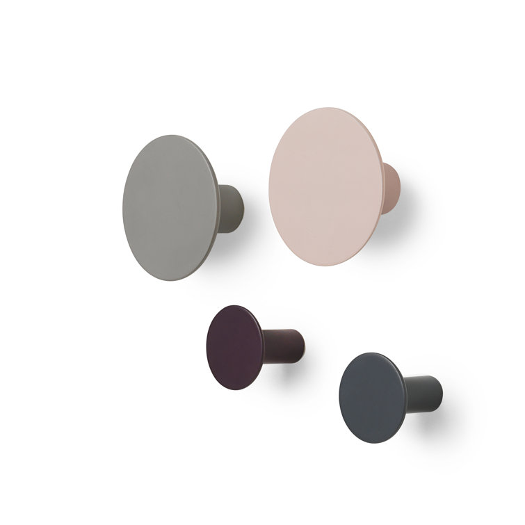 Ponto Set of 4 Multicolor Wall Hooks in Plastic and Metal