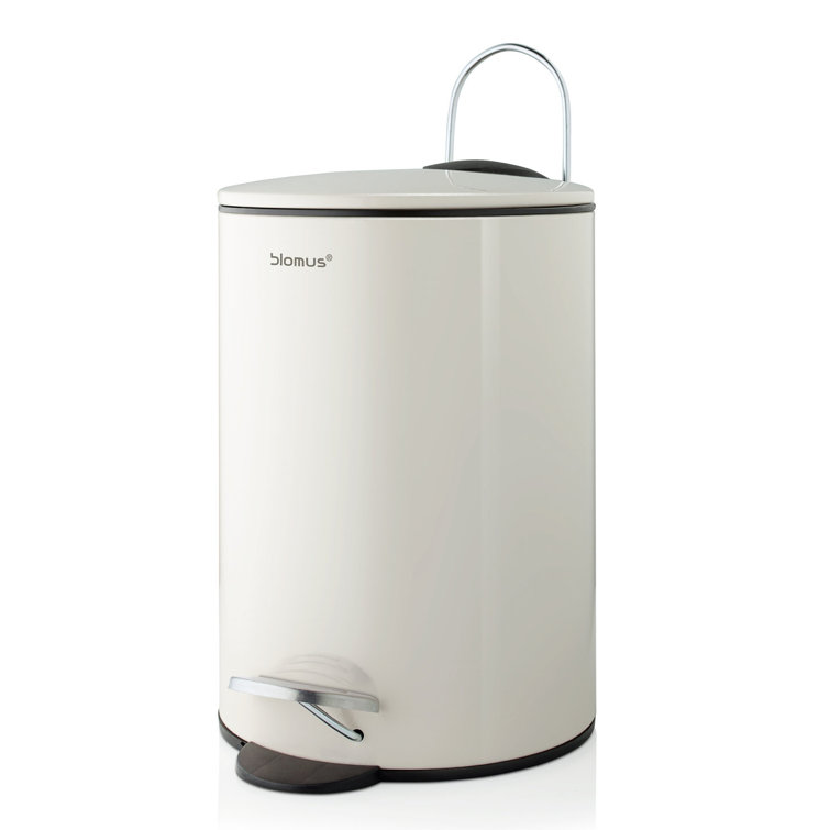 Moonbeam Cream Round Plastic Pedal Bin with Slow Close Lid