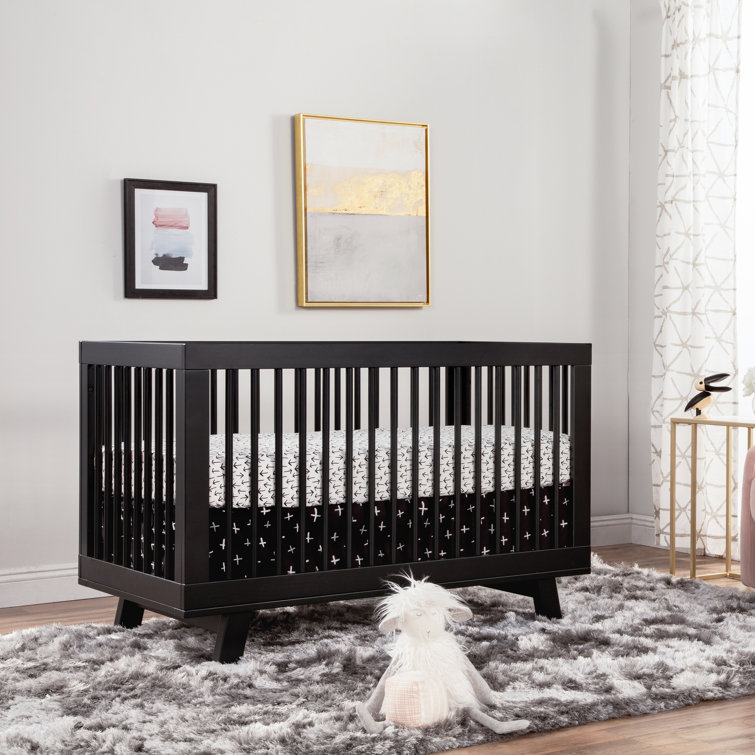 Hudson Black 3-in-1 Convertible Crib with Toddler Rail