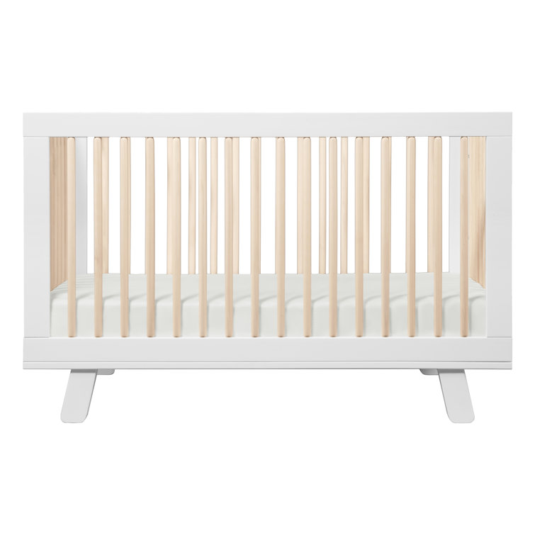 Hudson Convertible White/Washed Natural Crib 3-in-1 Design