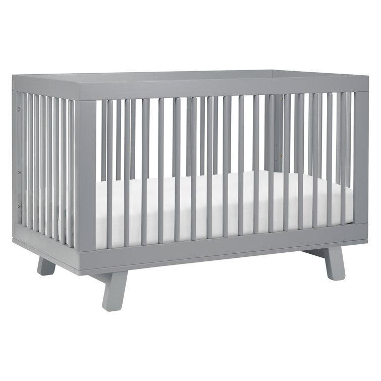Hudson Modern Grey New Zealand Pine 3-in-1 Convertible Crib