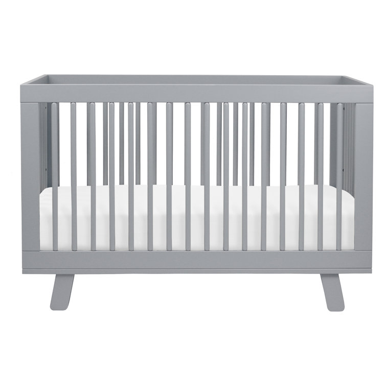 Hudson Modern Grey New Zealand Pine 3-in-1 Convertible Crib