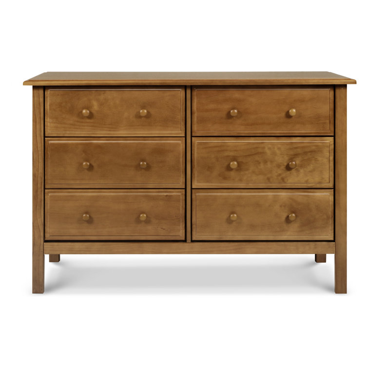 Chestnut Pine Wood 6-Drawer Double Dresser