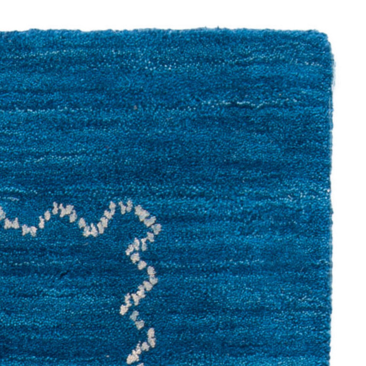 Danforth Blue Hand-Woven Wool Flatweave Area Rug 8' x 10'