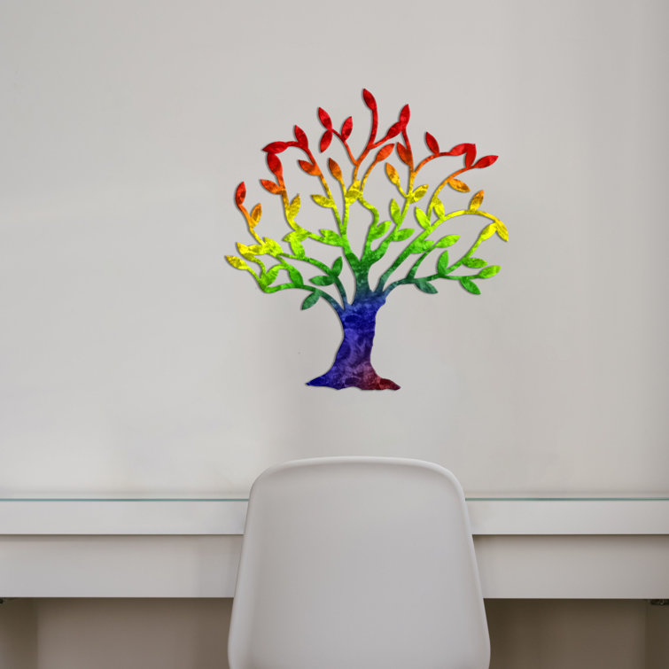 Candy Rainbow Gradient Metal Tree Wall Sculpture