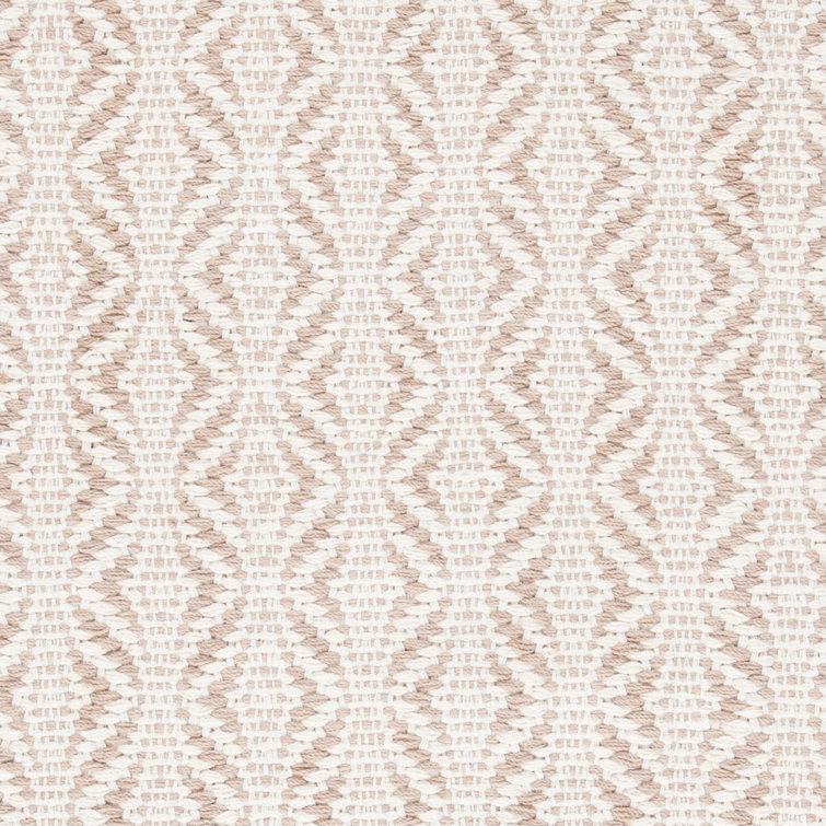 Beige Hand-Tufted Wool and Cotton Flat Woven Rug, 3' x 5'