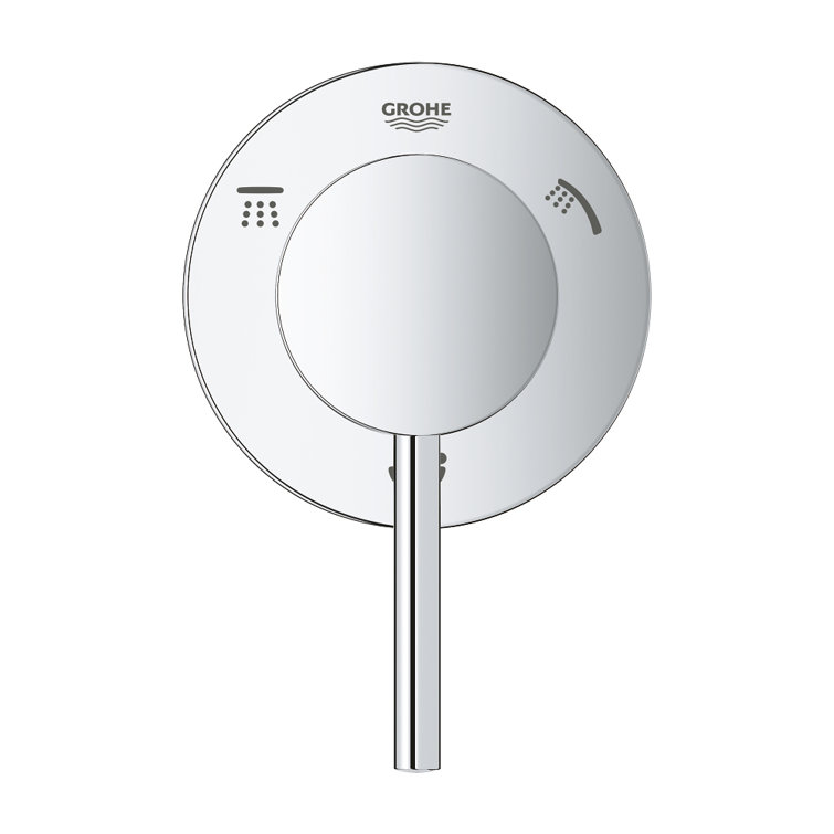 Modern Brushed Nickel Shower Diverter Trim with Lever