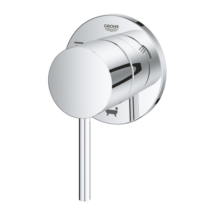 Modern Brushed Nickel Shower Diverter Trim with Lever