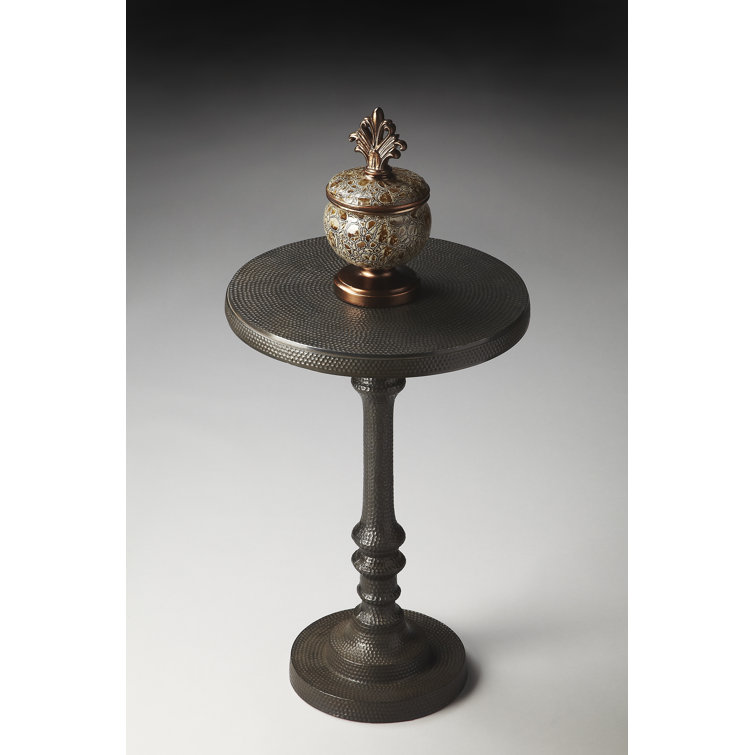 Tanya Dark Bronze Round Metal Pedestal Side Table
