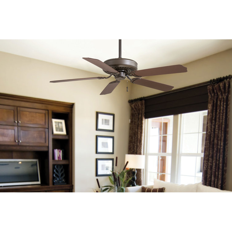 52'' Oil Rubbed Bronze Ceiling Fan with Dark Oak Blades