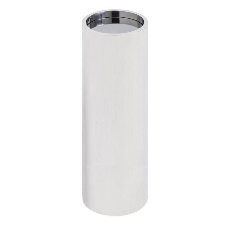 Alphaville Polished Stainless Steel Square Pedestal with Smoke Mirror Top