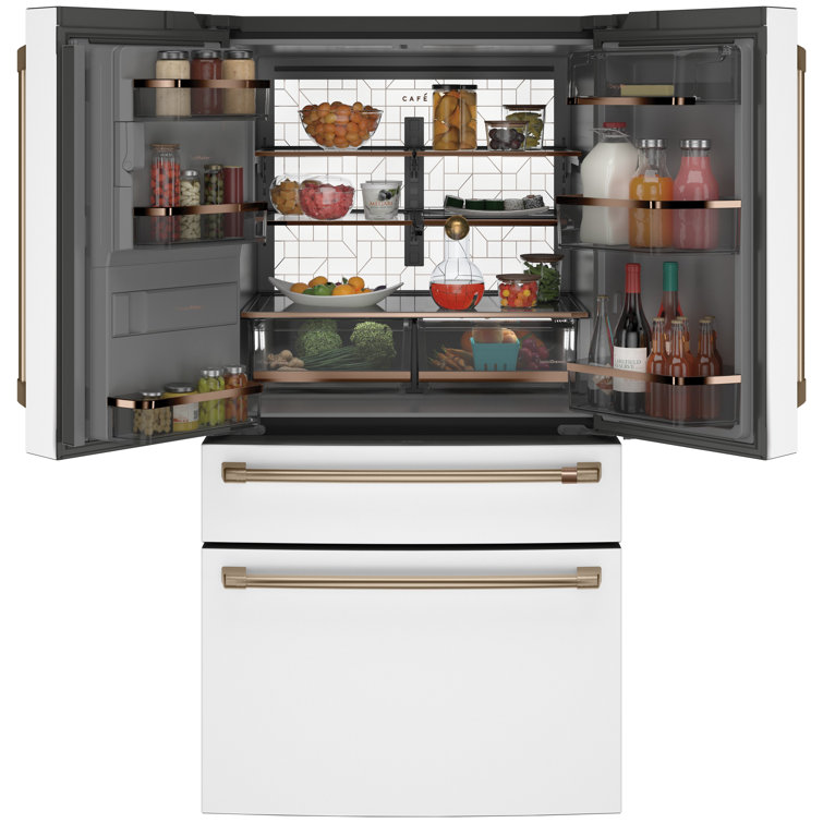 Matte White Smart French Door Refrigerator with Ice Maker