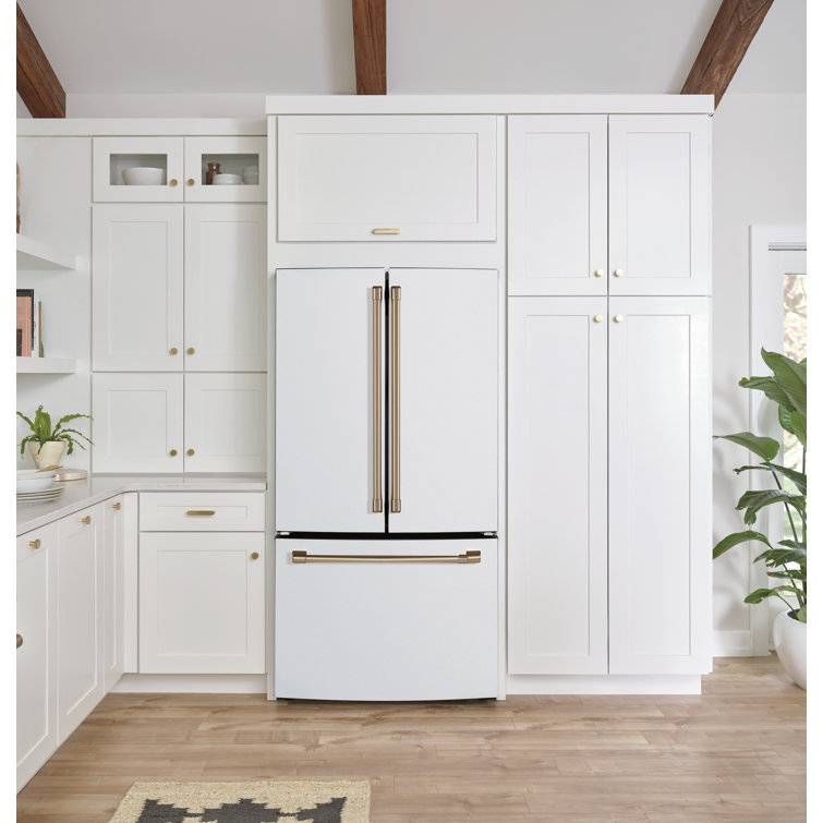 Matte White Smart French Door Refrigerator with Ice Maker
