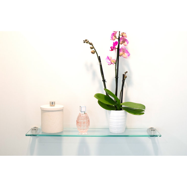 Kubic 24" Satin Nickel Minimalist Bracket Shelf