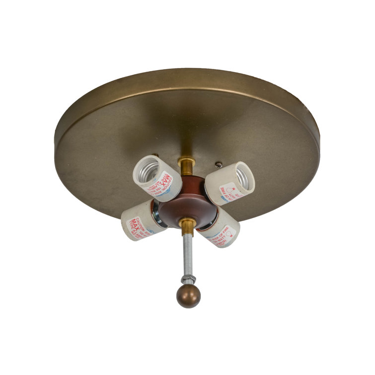 Rustic Copper and Glass Bear Flush Mount Light