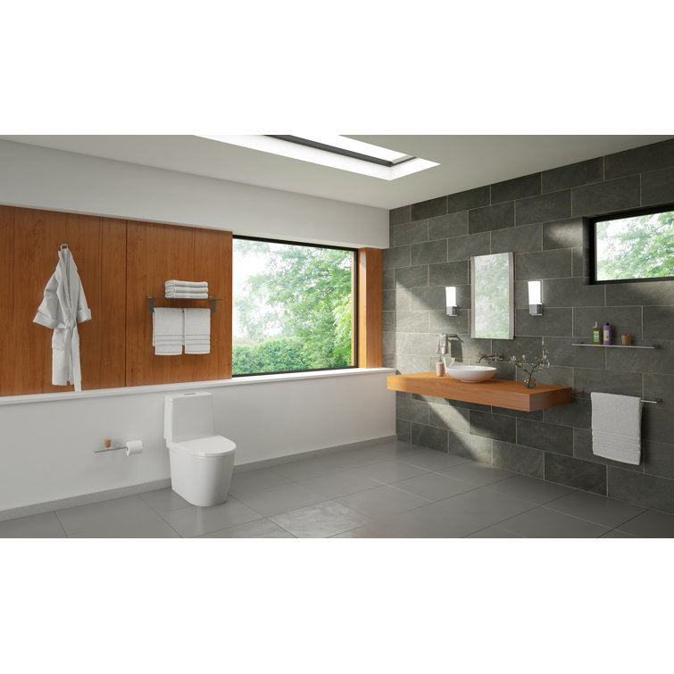 Cinu 30" Floating Polished Chrome Wall Shelf