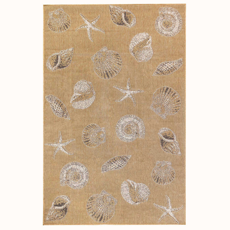 Coastal Charm Sand Synthetic 24" Stain-Resistant Rug