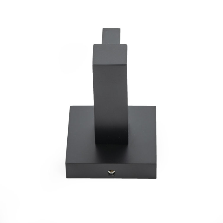 Matte Black Solid Brass 2-Piece Robe Hook Set