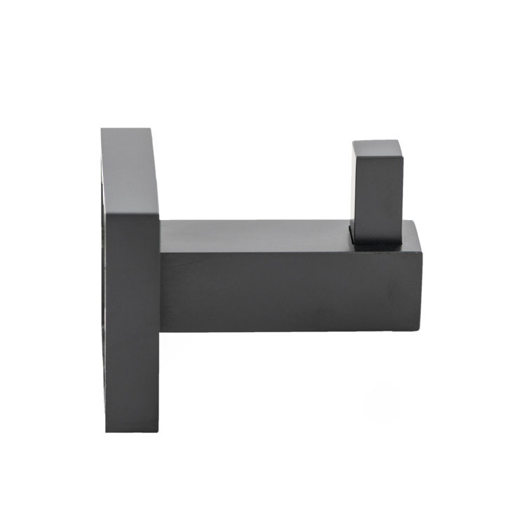Matte Black Solid Brass 2-Piece Robe Hook Set