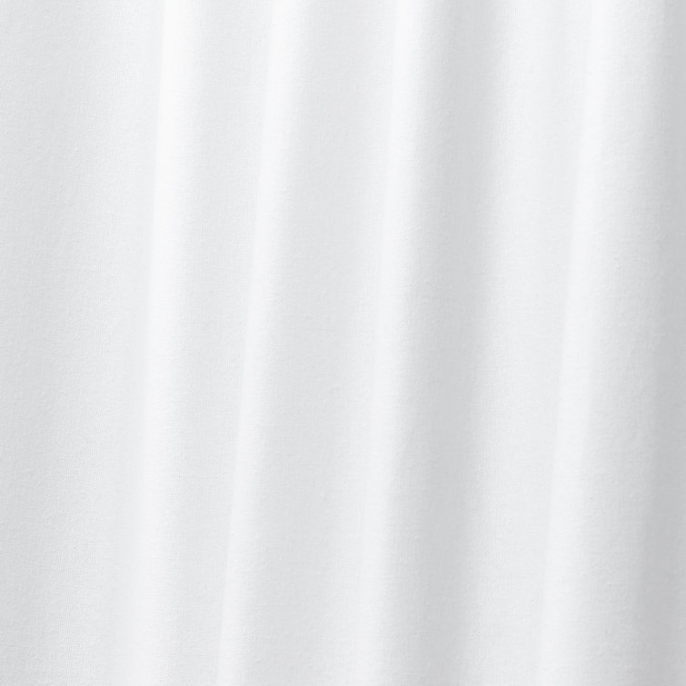 Pure White Cotton Blackout Pleated Curtain Panel 52" x 108"