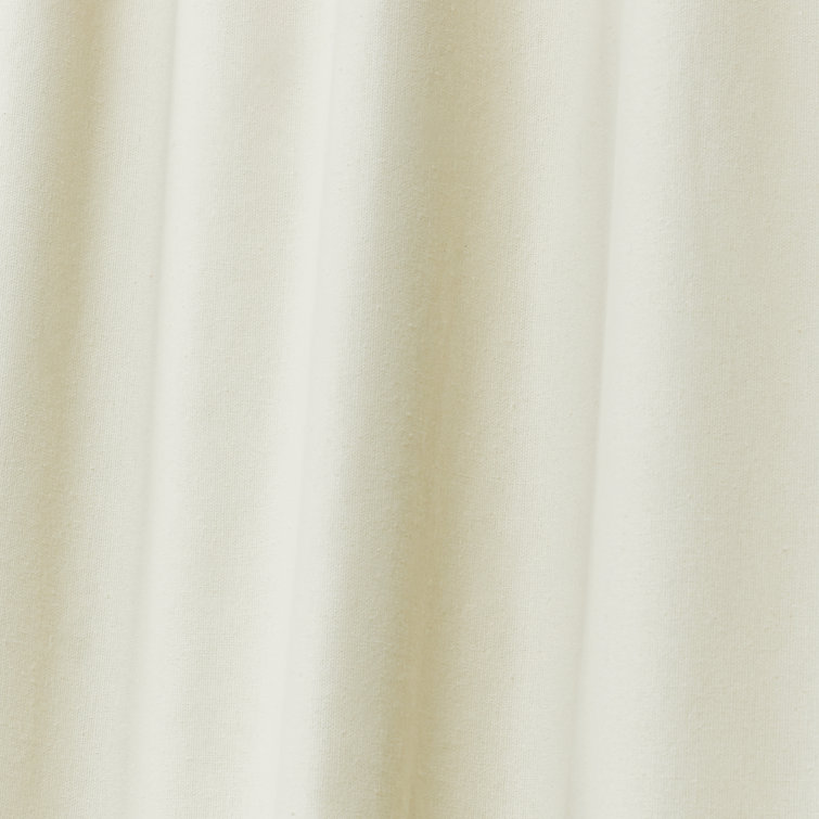 Pure White Cotton Blackout Pleated Curtain Panel 52" x 108"