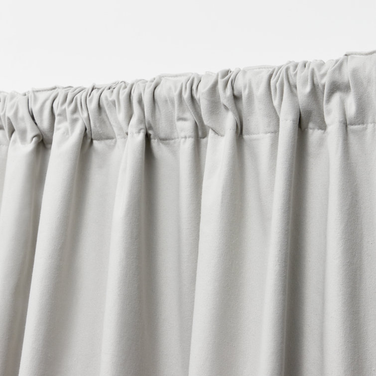Pure White Cotton Blackout Pleated Curtain Panel 52" x 108"