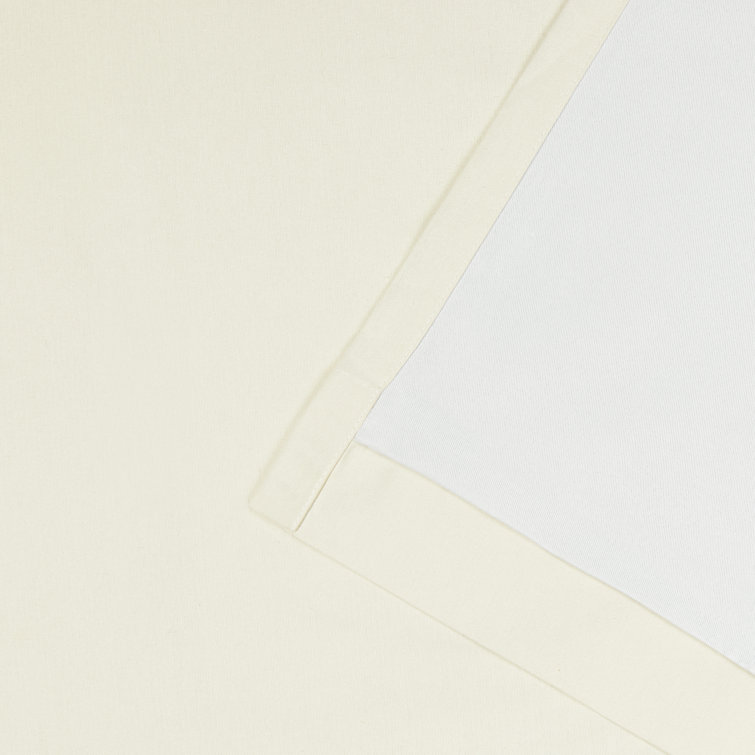 Pure White Cotton Blackout Pleated Curtain Panel 52" x 108"
