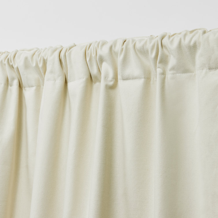 Pure White Cotton Blackout Pleated Curtain Panel 52" x 108"