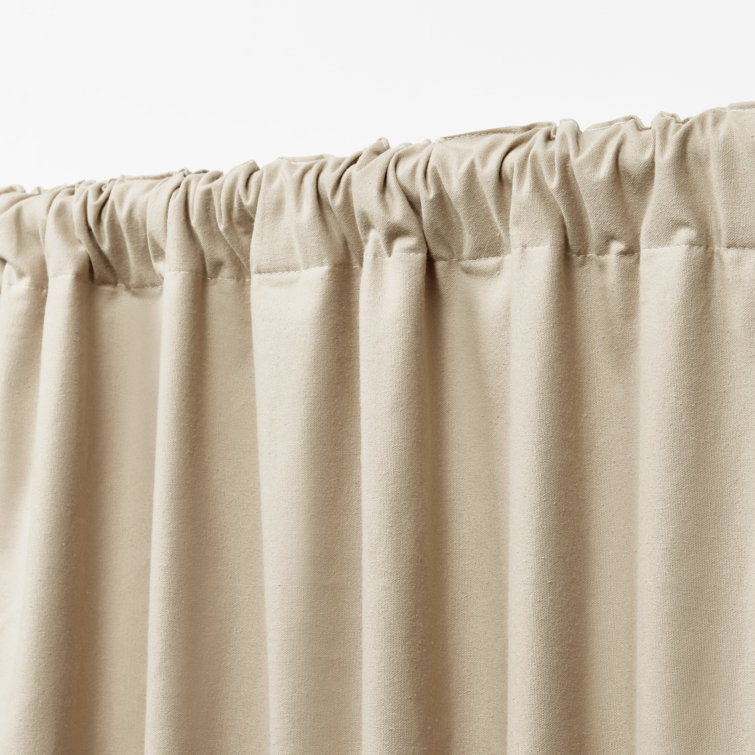 Pure White Cotton Blackout Pleated Curtain Panel 52" x 108"