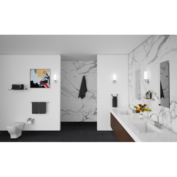 Polished Chrome Modern Wall-Mounted Towel Ring