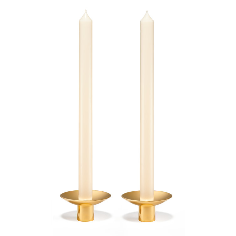 Evelina Brass Minimalist Tabletop Candlestick Set