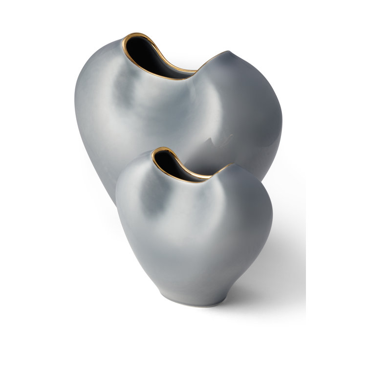 Handcrafted Gray Ceramic Novelty Table Vase