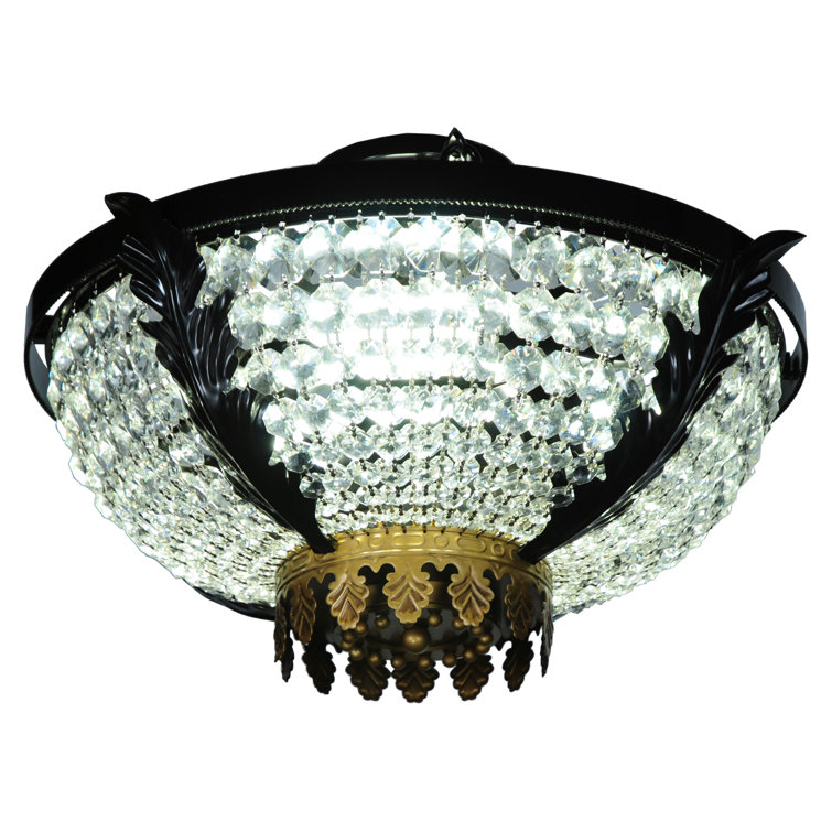 Elegant Black Crystal 3-Light Globe for Indoor/Outdoor Use