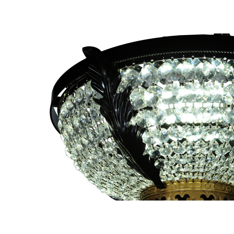 Elegant Black Crystal 3-Light Globe for Indoor/Outdoor Use